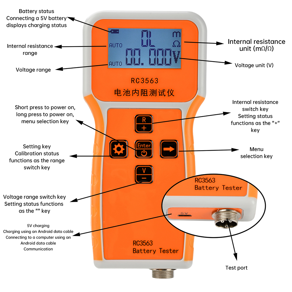 RC3563 18650 Battery Internal  - огляд і ціна Battery Internal Resistance Tester Four Wire