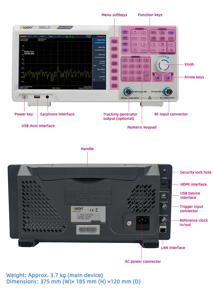 9kHz - 1.5GHz  Spectrum Analyz - огляд і ціна Spectrum Analyzer Tracking Generator 1.5Ghz